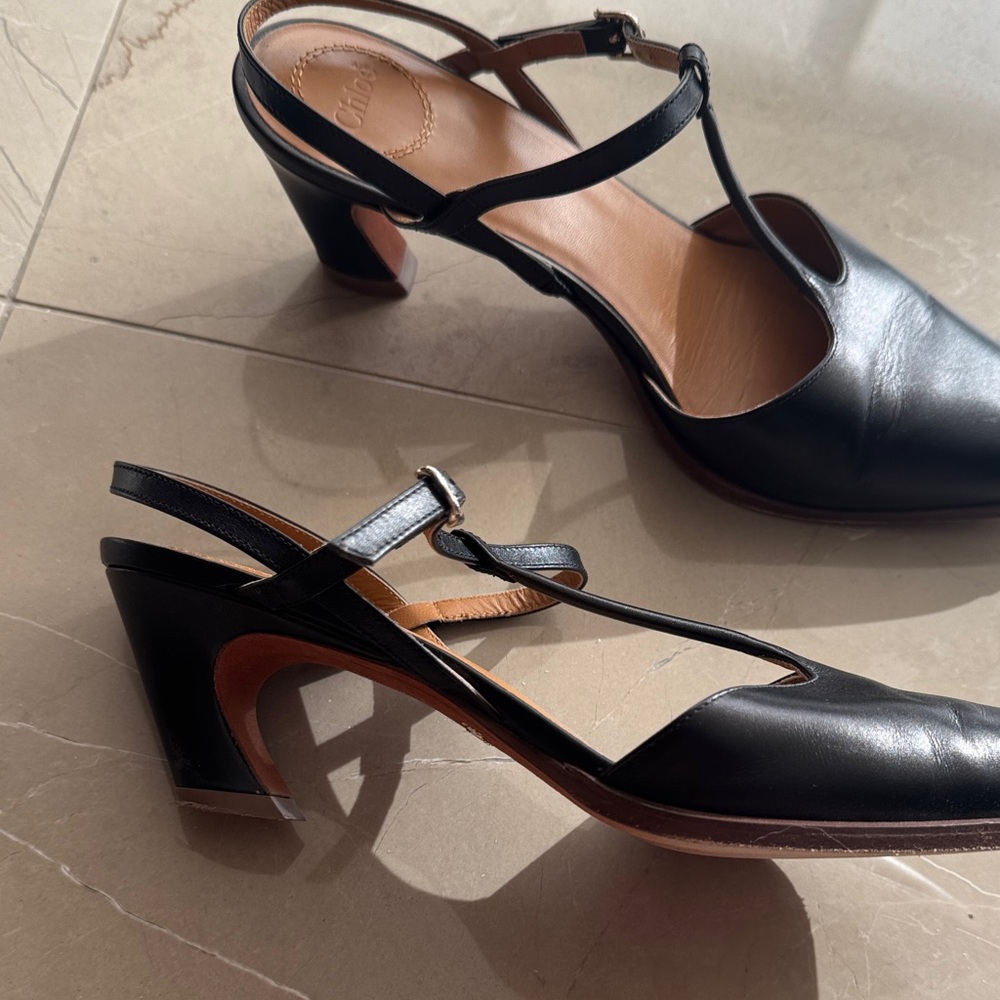 Chloe Black Leather Heels - Picture 6 of 6